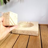 Ashtray and design pot in travertine