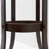 Paire de tabourets de bar brutalistes en chêne et fer forgé, années 1960