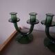 Pair of blown glass candlesticks
