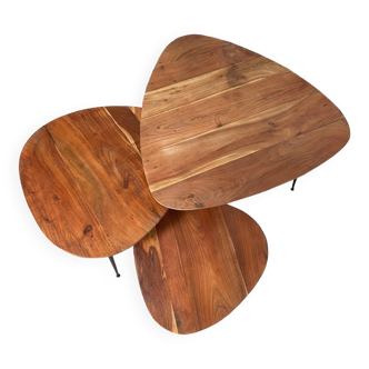 Acacia wood nesting table