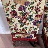 Pair of Renaissance style armchairs in solid walnut, 19th century