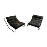Pair of armchairs minimalist 70 style