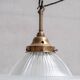Glass and Brass Holophane Antique Pendant Light