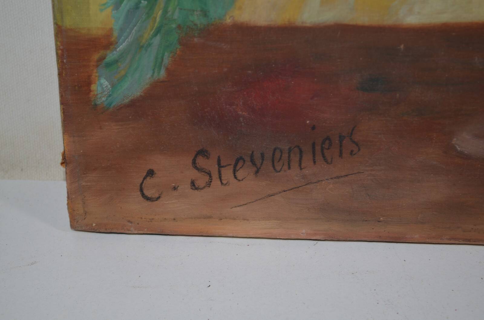 C. Steveniers - French School of the 20th century Still life with poppies. Oil on canvas signed