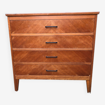 Vintage chest of drawers with 4 oak drawers