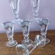 Set of 6 antique glasses known as "false bottom" glasses.