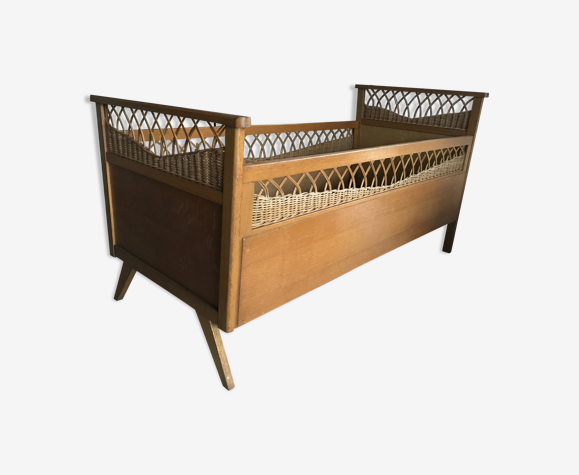 Lit Bebe Rotin Et Bois Vintage Selency Lit Bebe Rotin Et Bois Vintage Selency