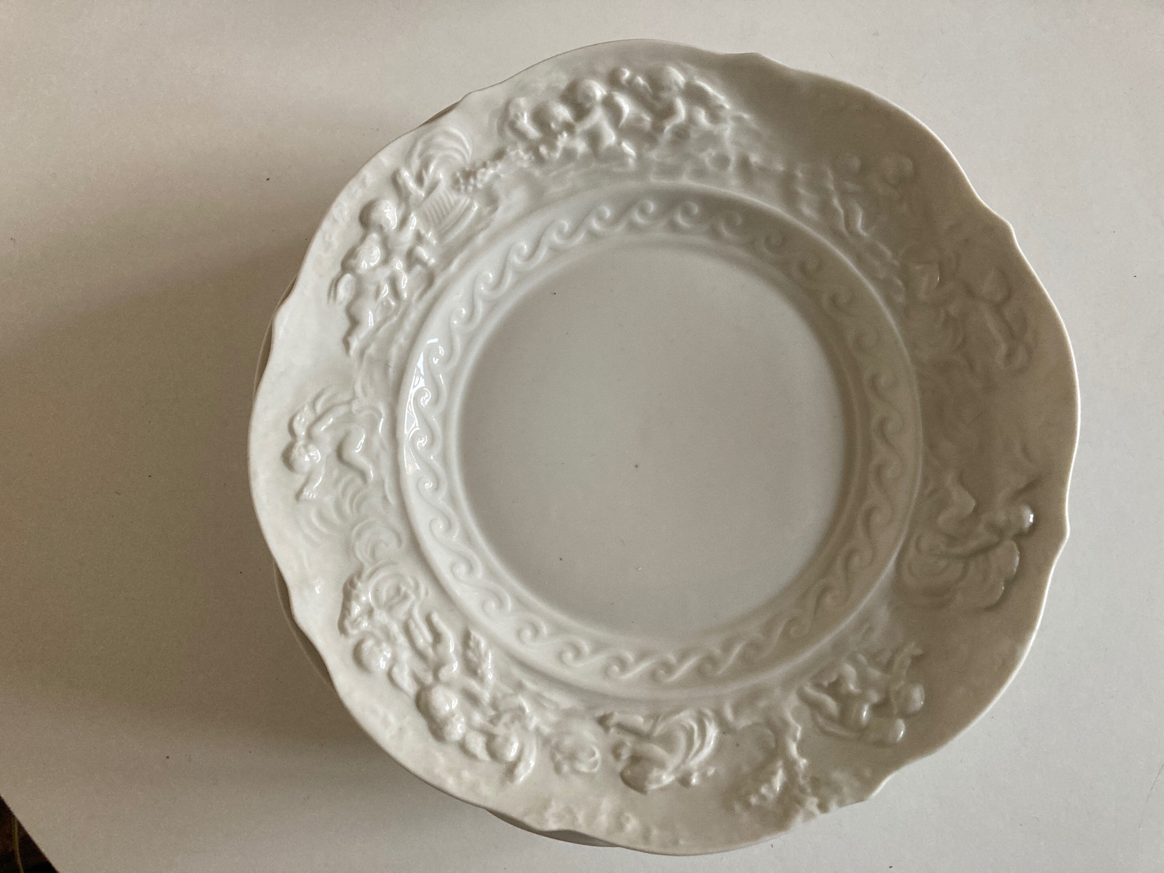 Set of 6 dessert plates Capodimonte Italian design 1960