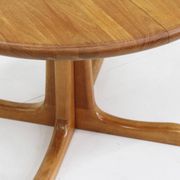 Vintage Danish round extendable dining table solid teak 1960s