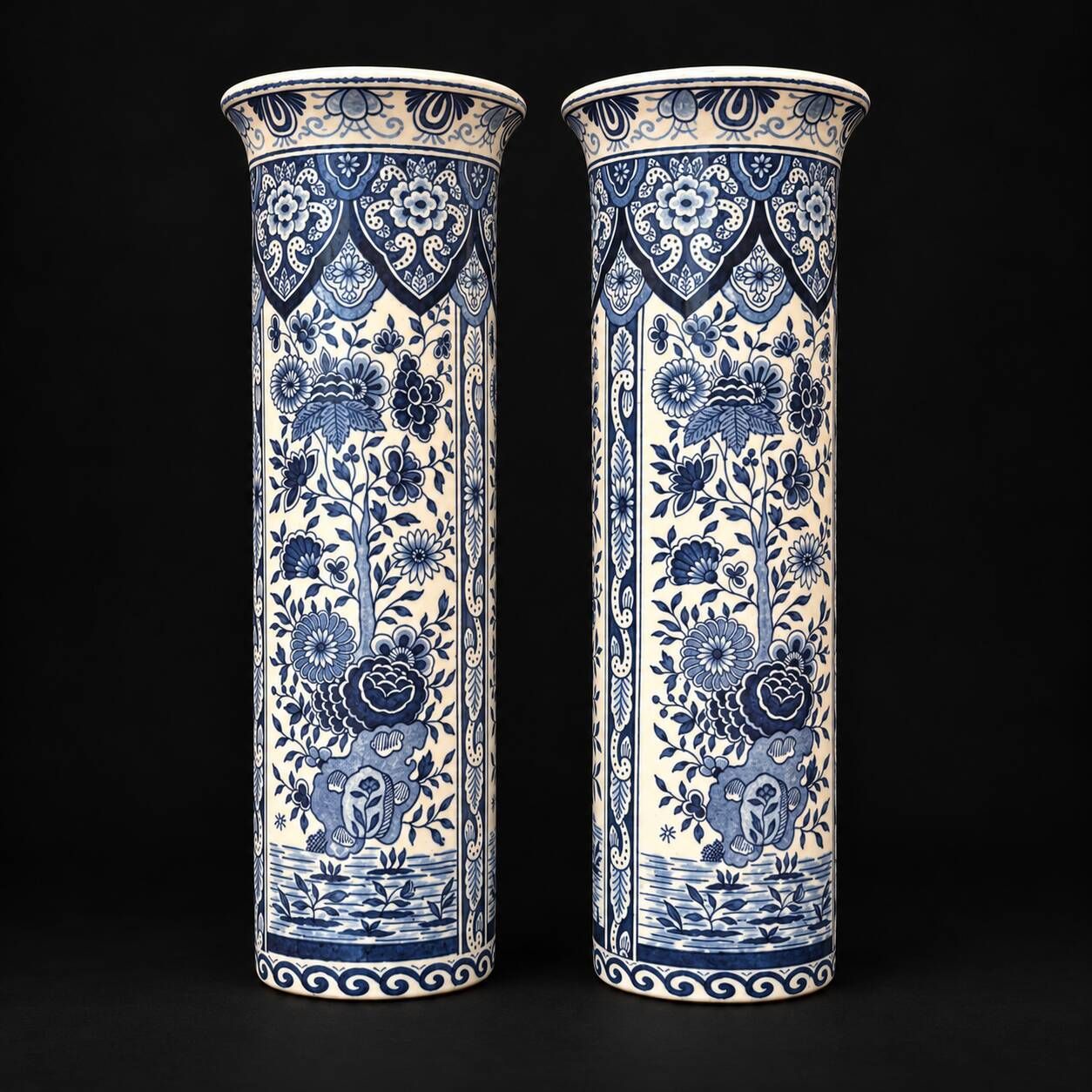 Pair of Delft vases