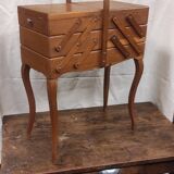 Old vintage seamstress worker on feet