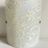 Polished and screen-printed glass sconce by eglo