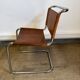 Chaise cantilever en cuir fauve par Steel Line, années 1980
