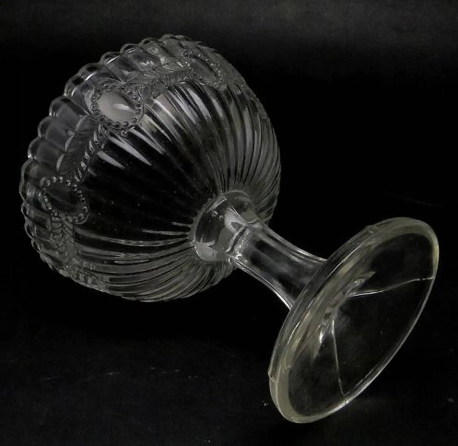 Basket-shaped pressed glass sugar bowl, Ząbkowice, Poland, 1970s