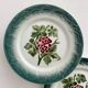 2 antique Pexonne earthenware dessert plates with grapes