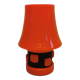 Table lamp, made in red double layer glass with metal details. estimated from the 1960s