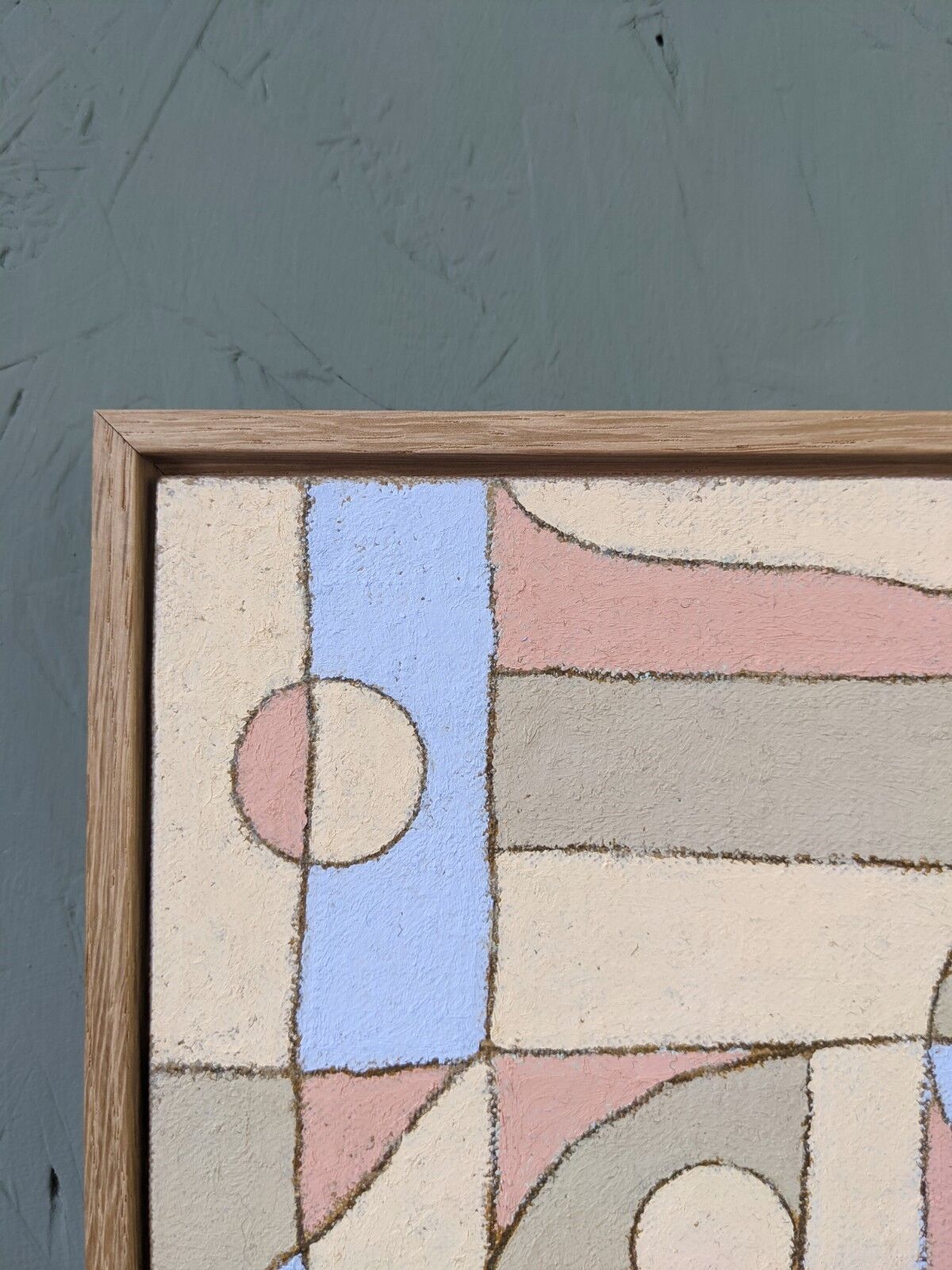 Peinture à l’huile abstraite contemporaine « Pink District » de l’artiste britannique Lloyd Durling, encadrée