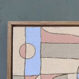 Peinture à l’huile abstraite contemporaine « Pink District » de l’artiste britannique Lloyd Durling, encadrée