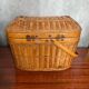 Antique Bressan Basket Fishing Net Wicker Woven Vintage #C072
