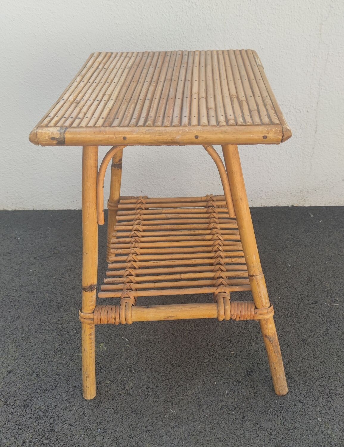 Wicker side table