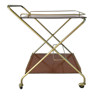 Service trolley in formica and gilded brass 50s
