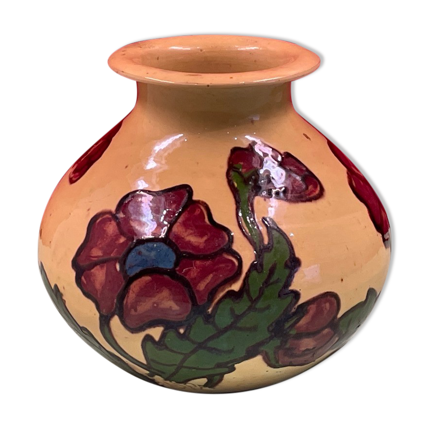 Vase signed sispa, savoie art deco h 14 cm