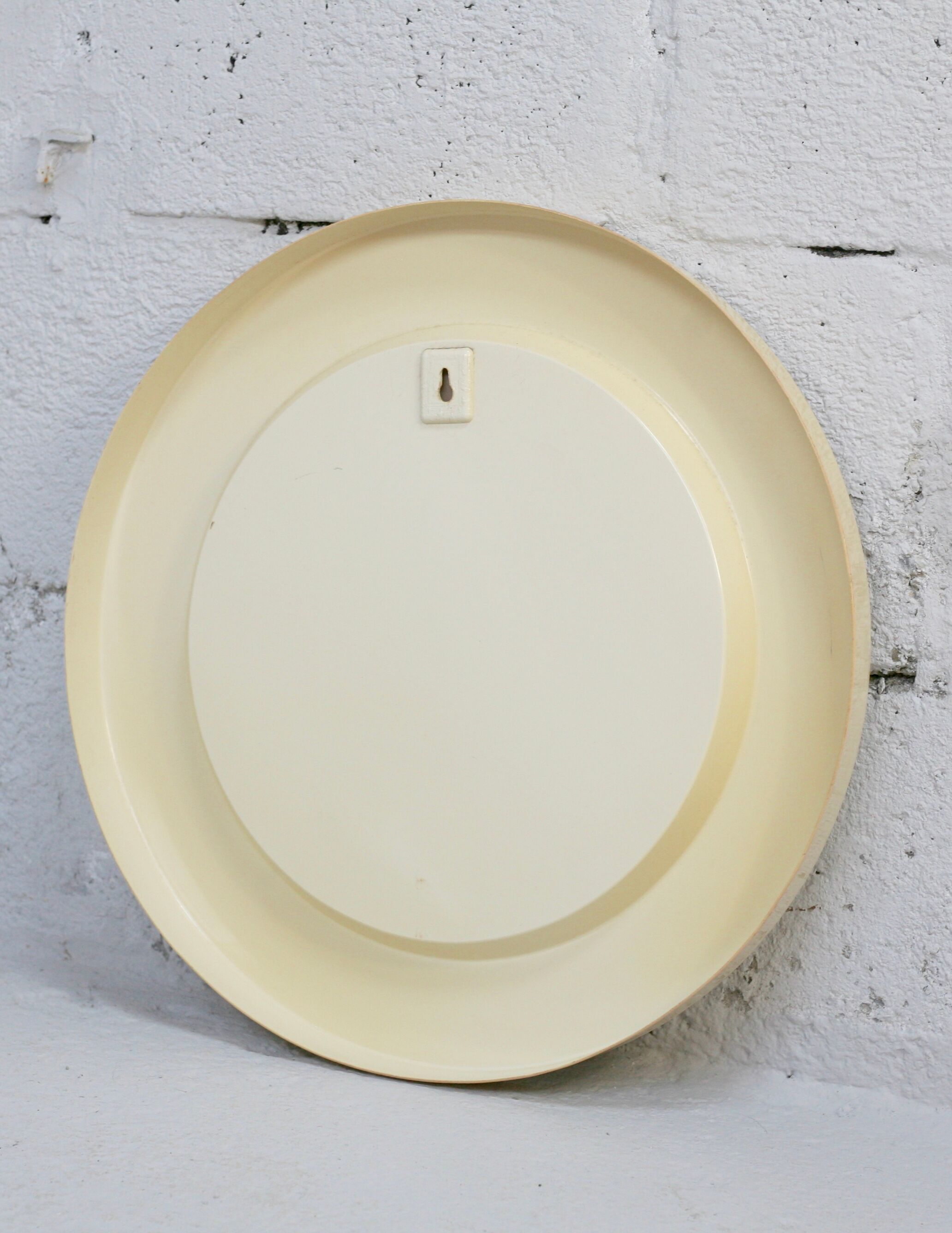 Miroir space age circulaire  couleur "sable", France, circa 1970