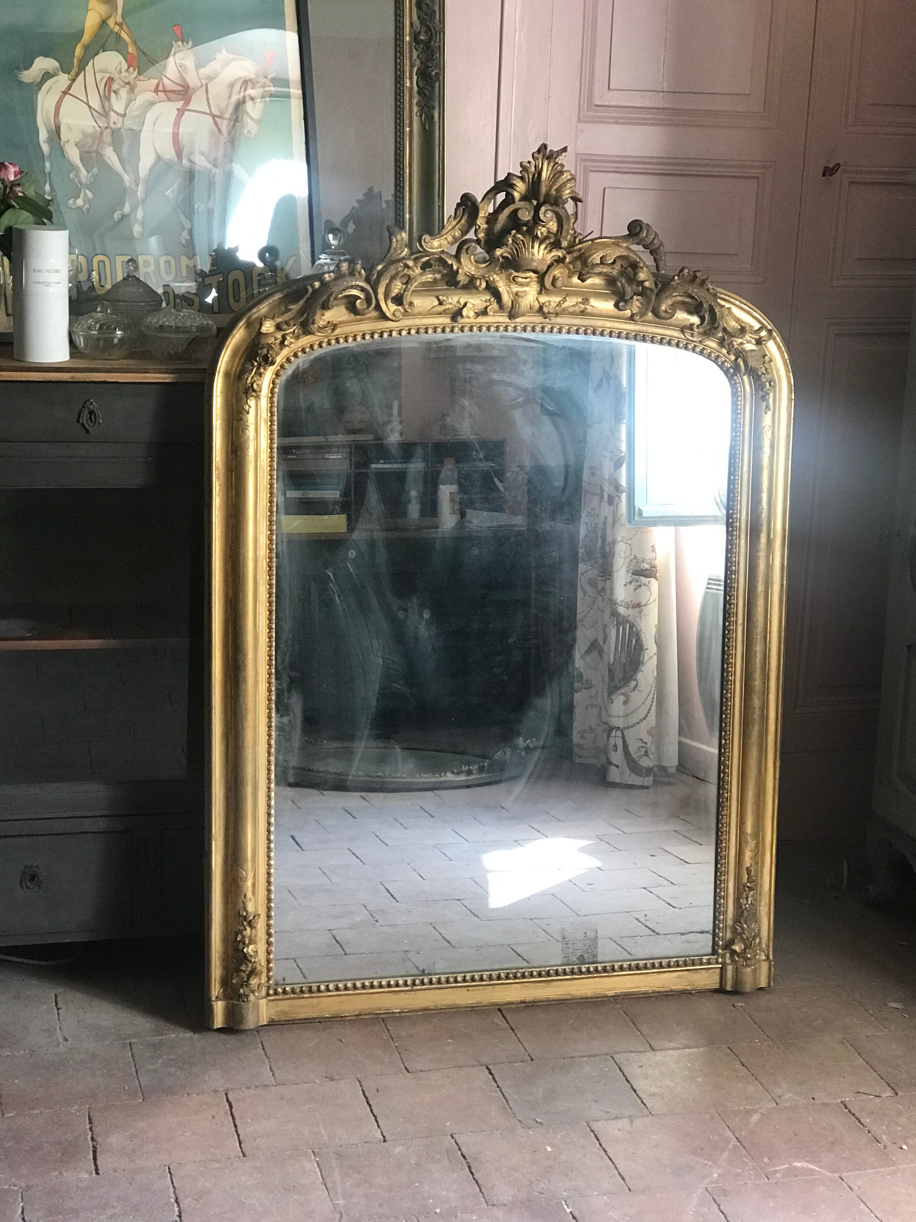 Large golden antique mirror  77x108cm