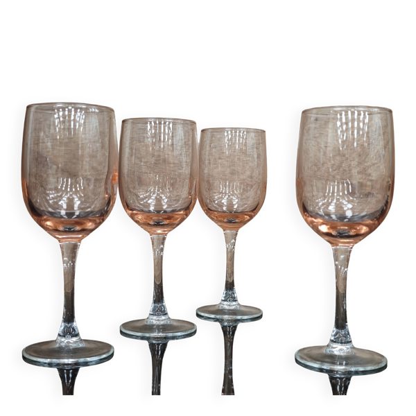 Lot de 4 verres à pied rose antique Luminarc