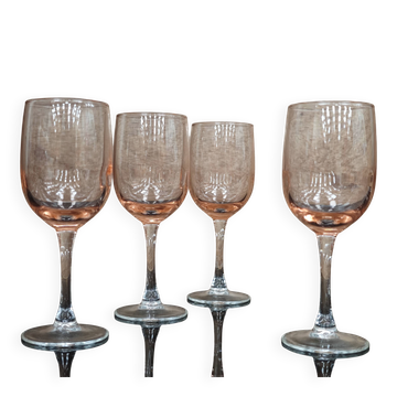 Lot de 4 verres à pied rose antique Luminarc