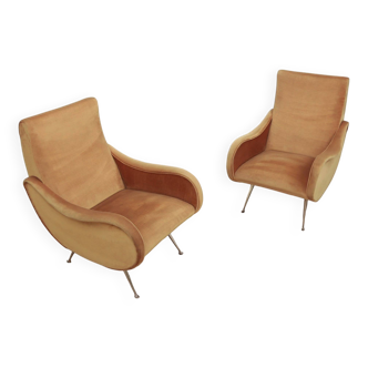 Mid century Lady style velvet armchairs 1960s