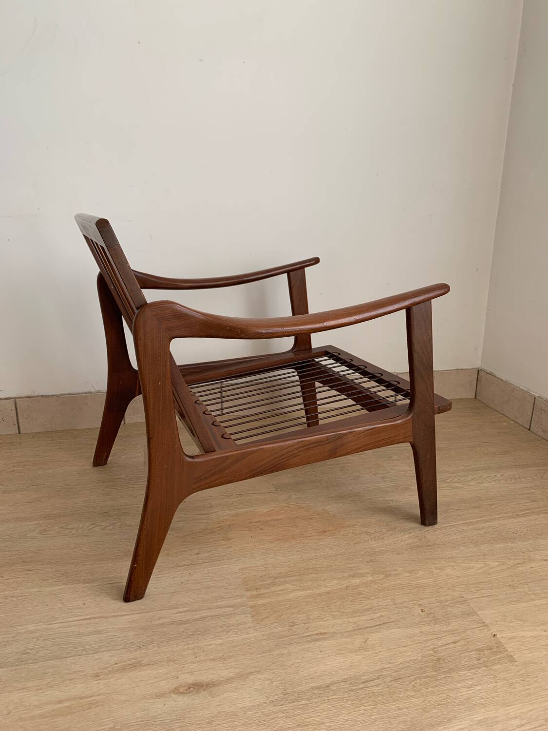 Scandinavian armchair in solid teak