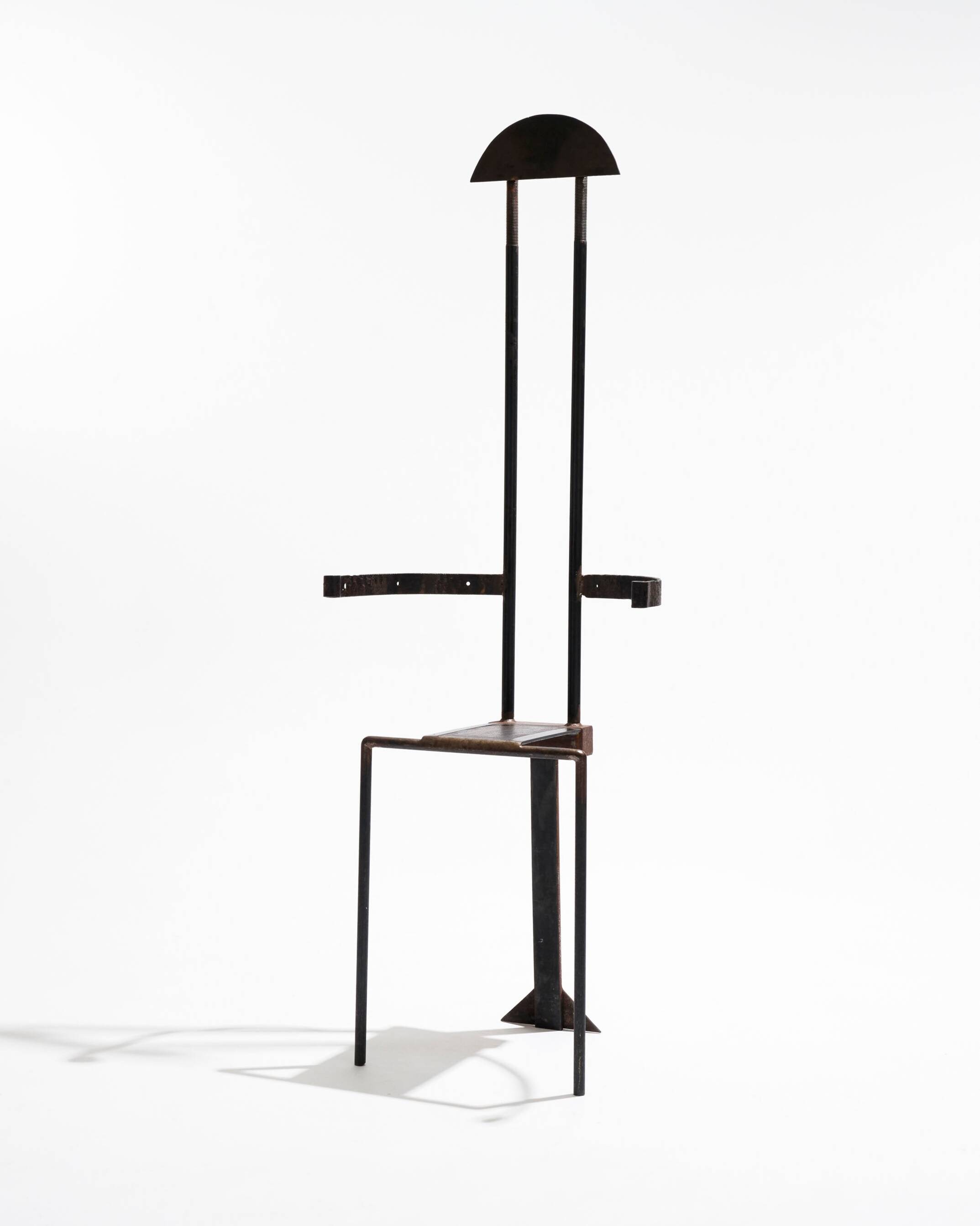 Sculptural steel chair, 1980s