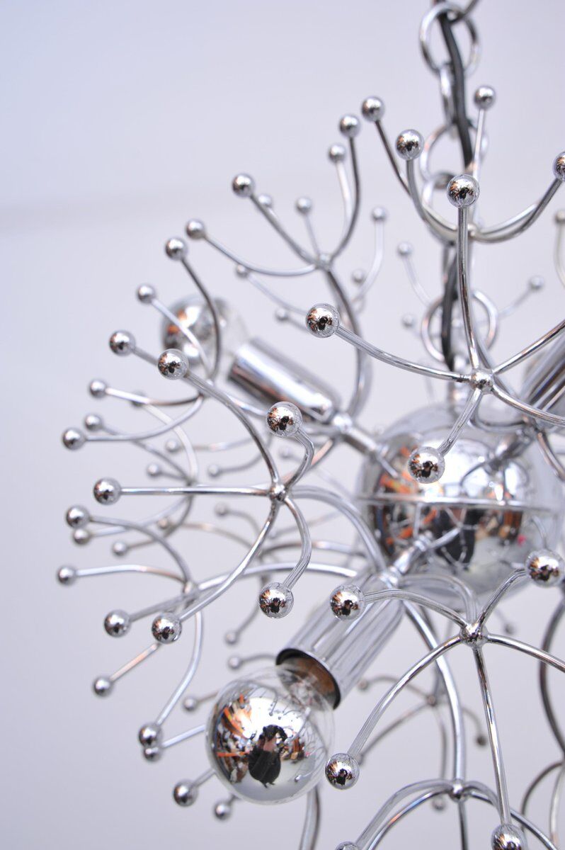 Sputnik ceiling lamp in chrome by Angelo Gaetano Sciolari, 1970s