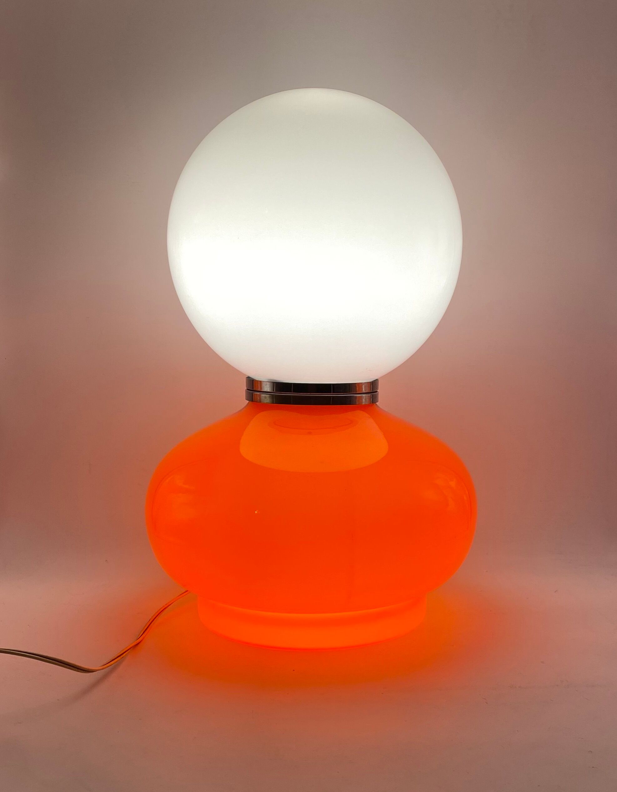 Space age red murano glass table lamp, 1970s