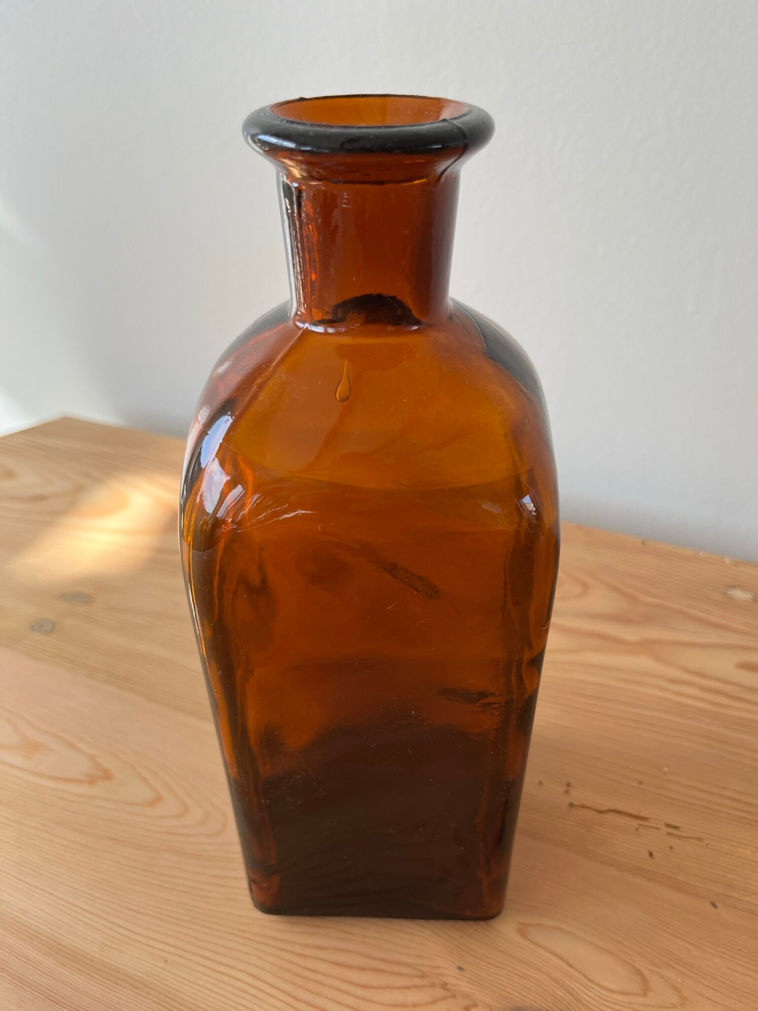 Amber Square Apothecary Bottle