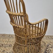 Fauteuil en Rotin Bambou vintage 1950s design -H85cm