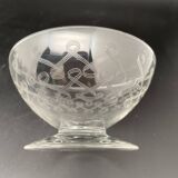 Chiseled crystal champagne glasses