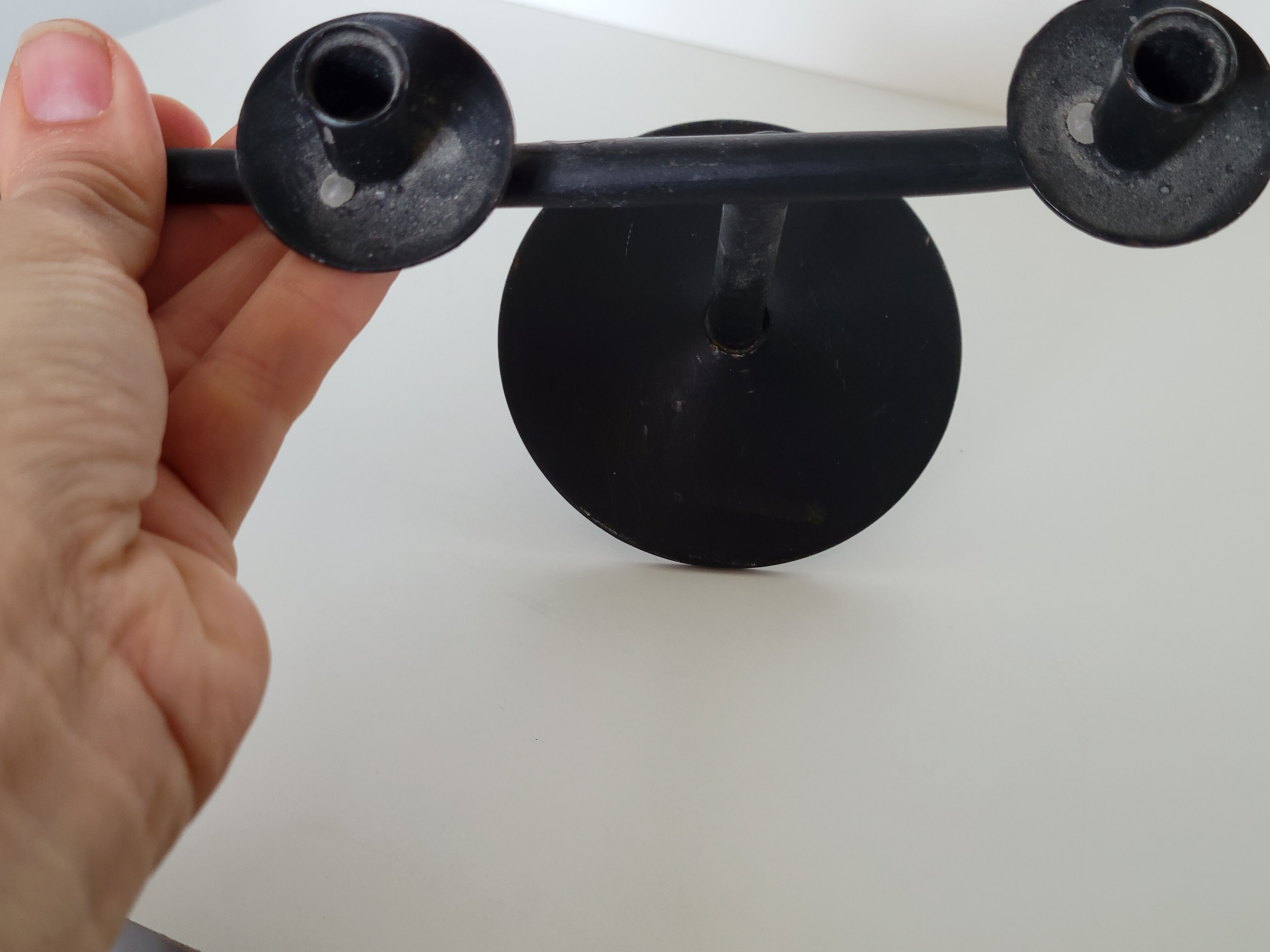 Brutalist candlestick candlestick with 4 metal branches