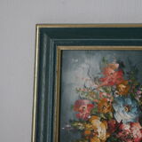 Painting bouquet of flowers oil on canvas