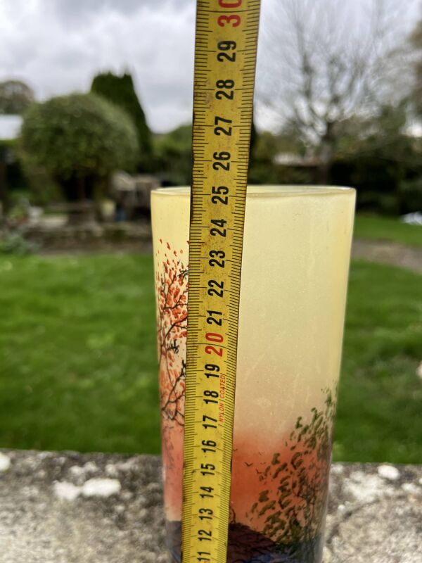 Vase Legras en verre émaillé décor de château