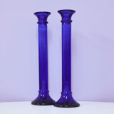 Set of glass candlesticks
