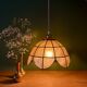 Vintage pendant light in mother-of-pearl and brass