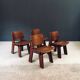 Constructivist Oak Dining Chairs, Belgium, 1960s, Set of 4