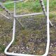 Pair of iron and old wood garden chairs