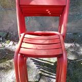 Series of 8 red Tolix chairs