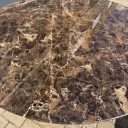 Original round Knoll Tulip dining table (137cm) Emperador glossy NEW CONDITION!