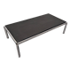 Table basse moderniste en ardoise et métal chromé, Italie vers 1970