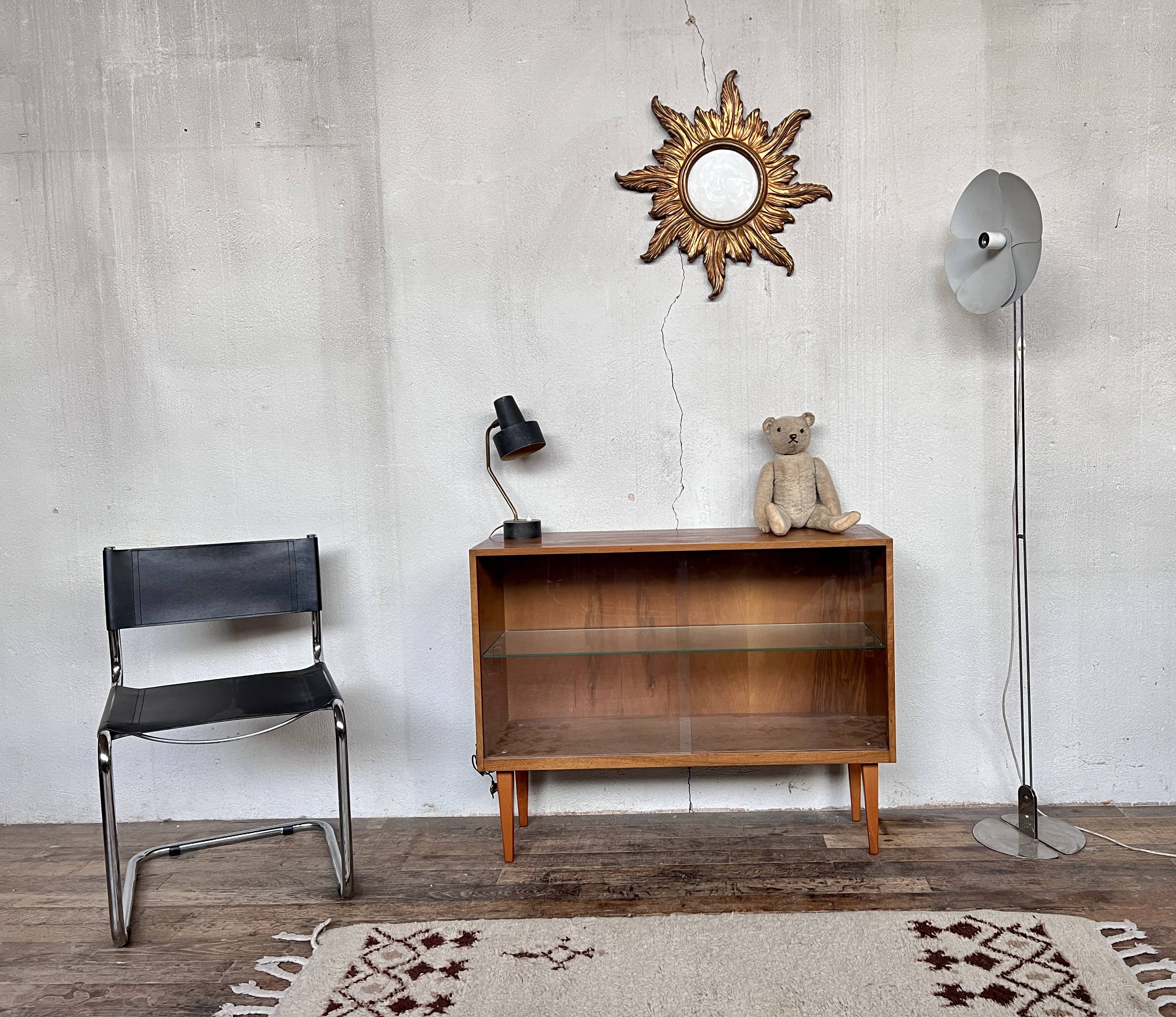 Vintage oak bookcase shelf 1950