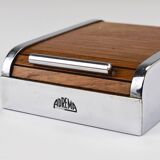 Carl Aubock rolling shutter storage box from the 1930s, cigarette dispenser, walnut, Vienna